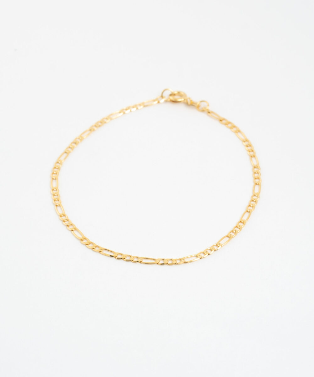 Pulseira elo fígaro fino 21cm